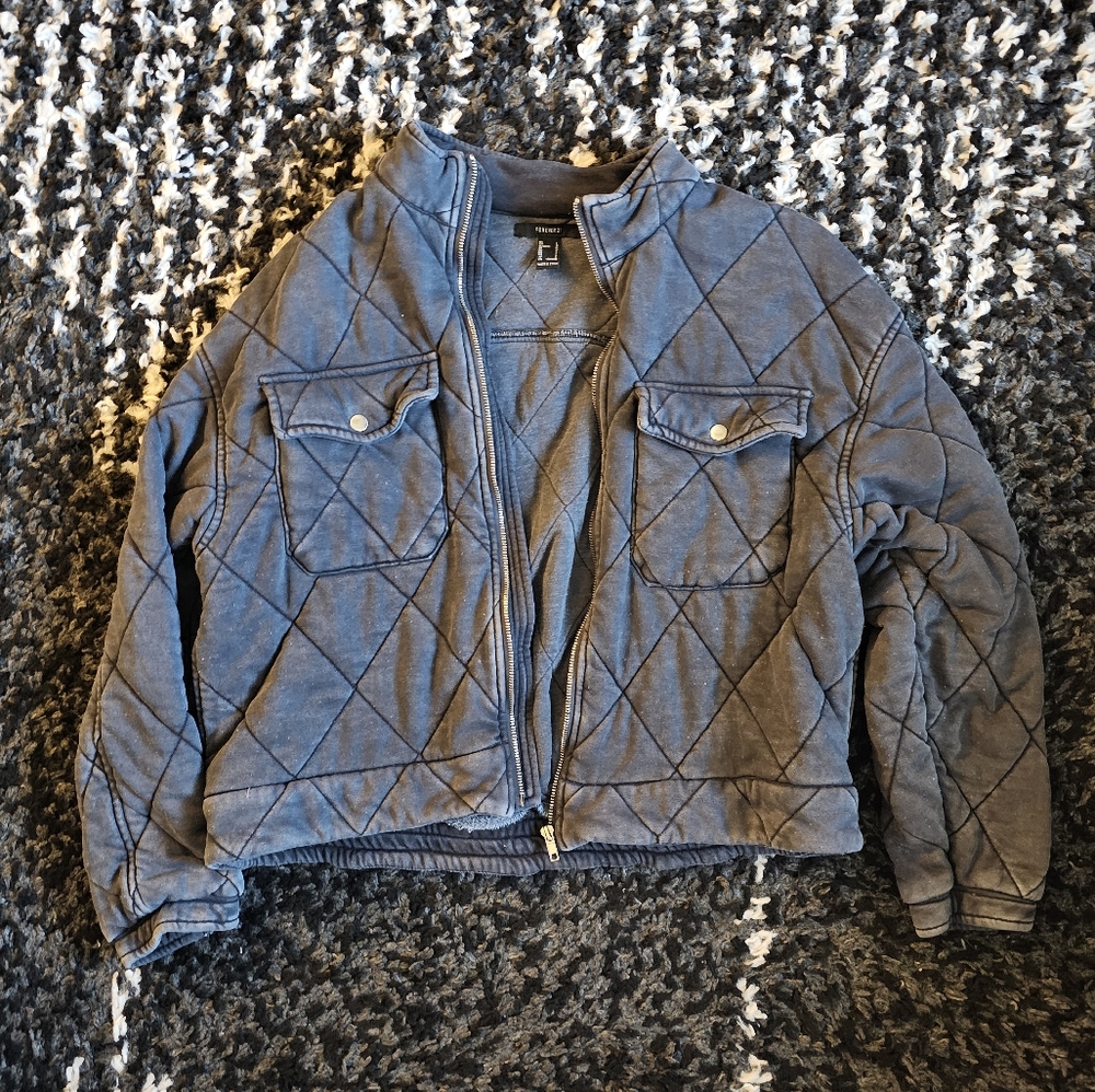Forever 21 Mineral Wash Quilted Jacket
